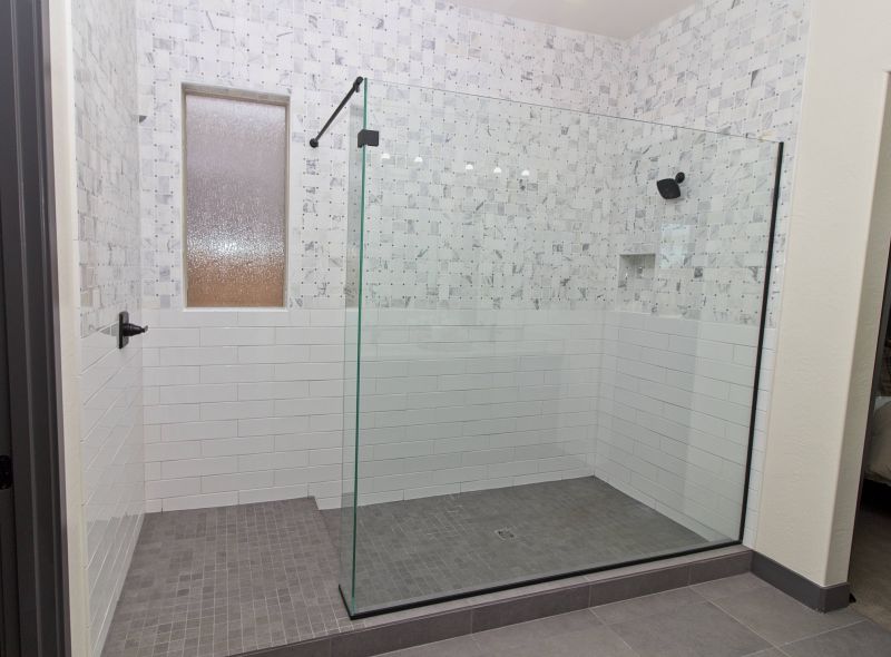 Walk-in Shower with Large Format Tiles
