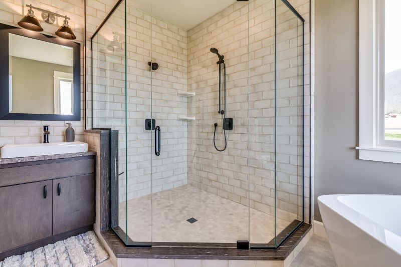 Glass Panel Shower with Minimal Frame